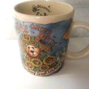 Vintage Boyds bear Sunny Day sunflowers mug